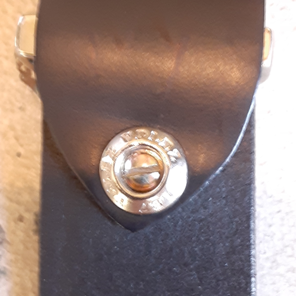 VELEZ Colombin Leather V Monogram, Black & Silver Belt sized 34 Like New - Picture 5 of 5